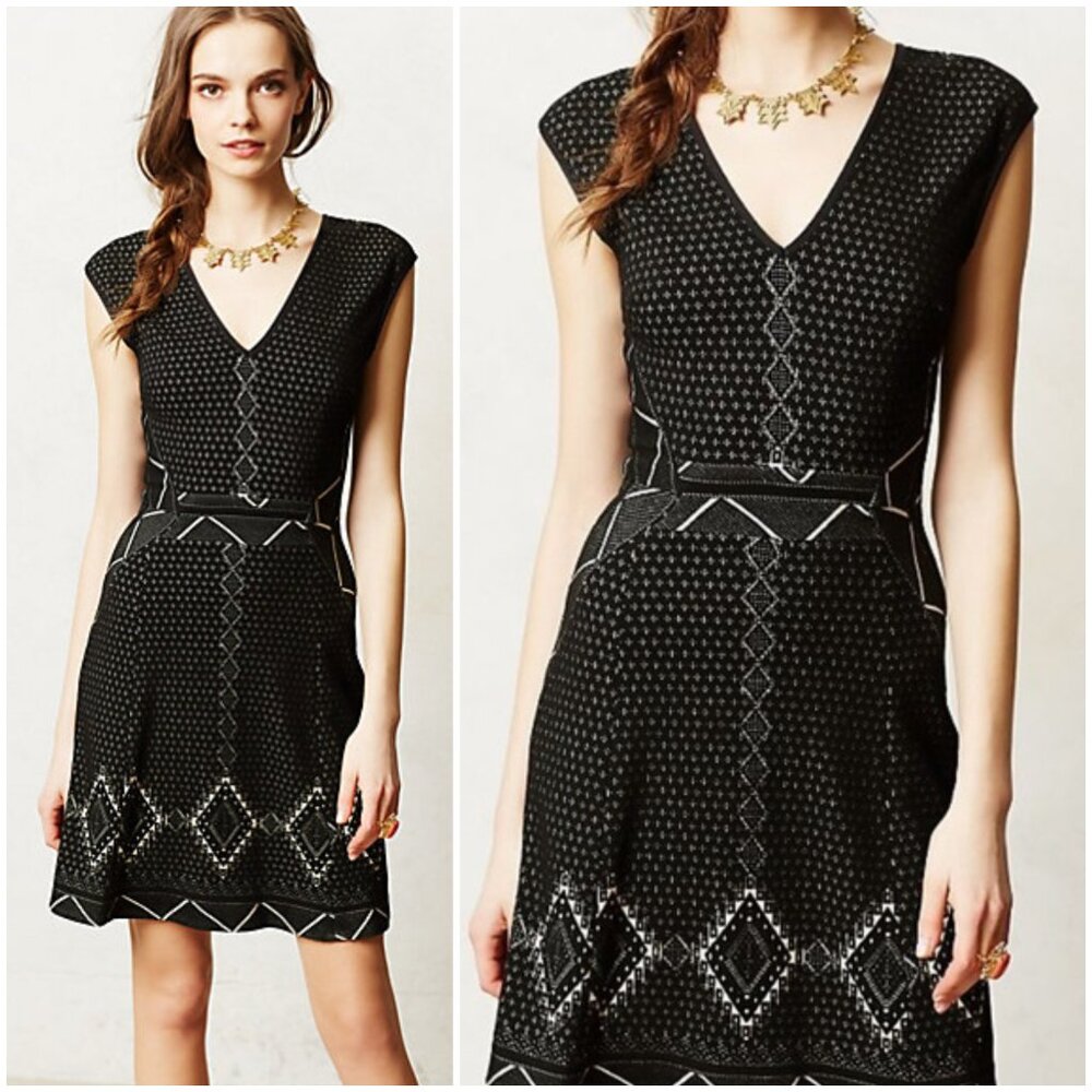 Anthropologie Tracy Reese Cine Knit Dress Geometrical Print Sleeveless size M